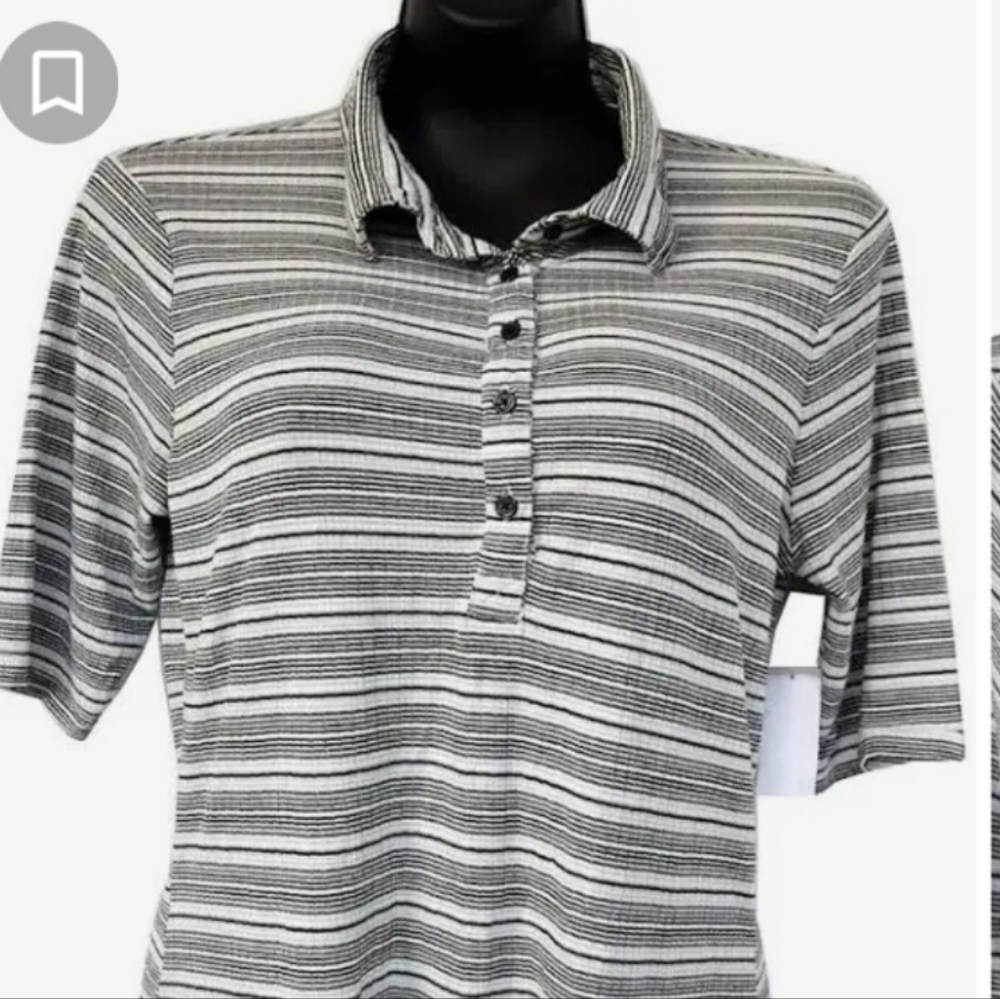 3/$30 NWT. Joe Boxer Black & White Elbow Sleeve Polo. Plus Size Junior 3X